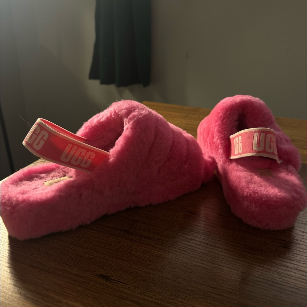 UGG Fluffy Pink Slippers